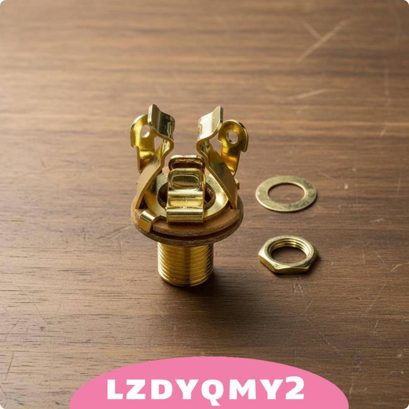 [Lzdyqmy2] Mono Jack Socket Double Locking Bass Output Jack Metal Audio Black