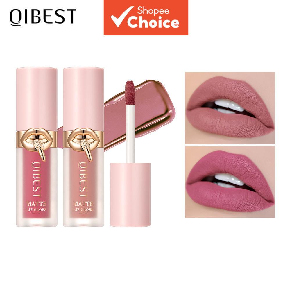 QIBEST 6 ชิ้นชุด Matte Liquid Lip Gloss กันน้ํายาวนาน Transfer Proof