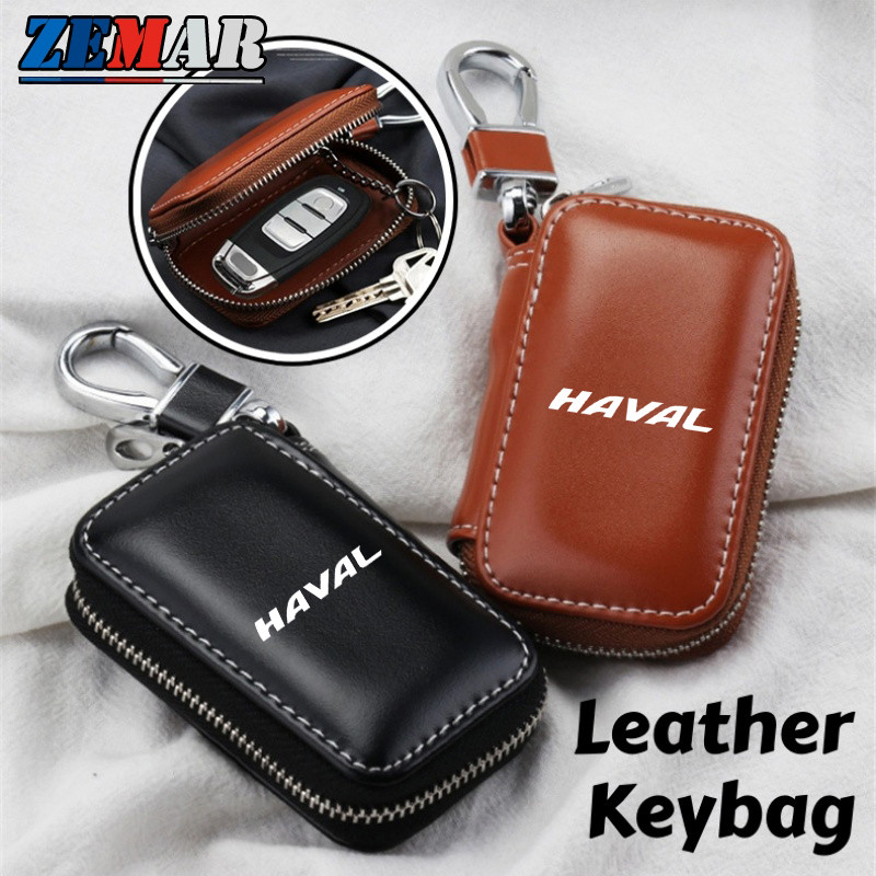Haval หนัง กระเป๋ากุญแจรถยนต์ ถุงเก็บกุญแจ ถุงกุญแจซิปมัลติฟังก์ชั่น Haval H6 Jolion Sport H2 H2s H1