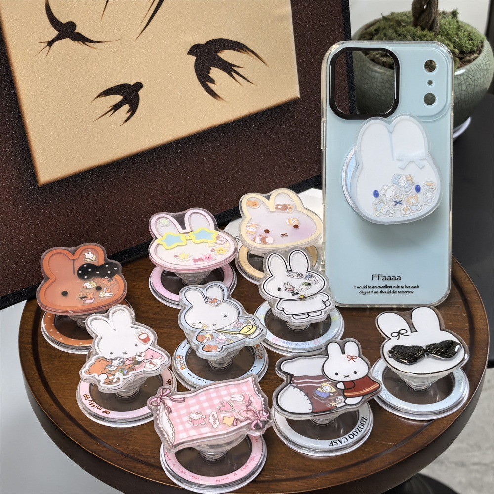 Miffy Kawaii Magnetic Holder เหมาะสําหรับ MagSafe Lazy ที่วางโทรศัพท์ขยายได้น่ารักของขวัญของเล่น