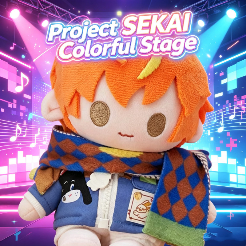 โครงการ SEKAI สีสัน Stage Shinonome Akito 20 ซม.ตุ๊กตาผ้าฝ้าย Vivid BAD SQUAD สีส้มผม Plushie นุ่มยั