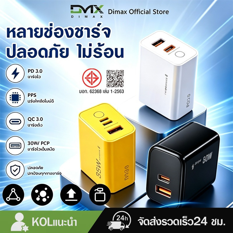 ชุดชาร์จเร็ว PD 30W 60w 88w ชุดชาร์จ GaN  รองรับหลายโปรโตคอล Fast charging ชาร์จเร็ว 2 ช่อง สําหรับ 