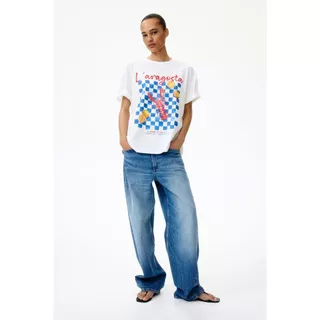 H&M(เอชแอนด์เอ็ม) เสื้อยืดโอเวอร์ไซส์พิมพ์ลาย ผู้หญิง 1351671_3