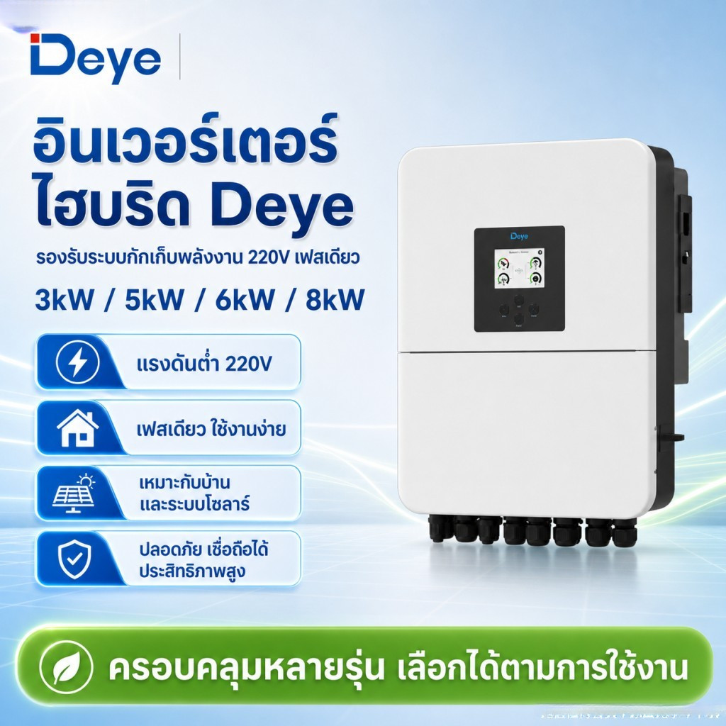Deye  ไฮบริดอินเวอร์เตอร์  Solar Charger Controller  3kw5kw6kw8kw อินเวอร์เตอร์เก็บพลังงานแสงอาทิตย์
