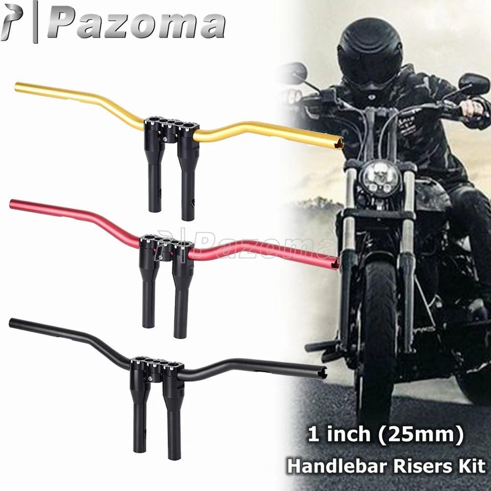 PAUniversal Motorcycle 25mm Handlbar 6"-12" Handle Riser Clamp For Harley Most Dyna Street Bob Sport