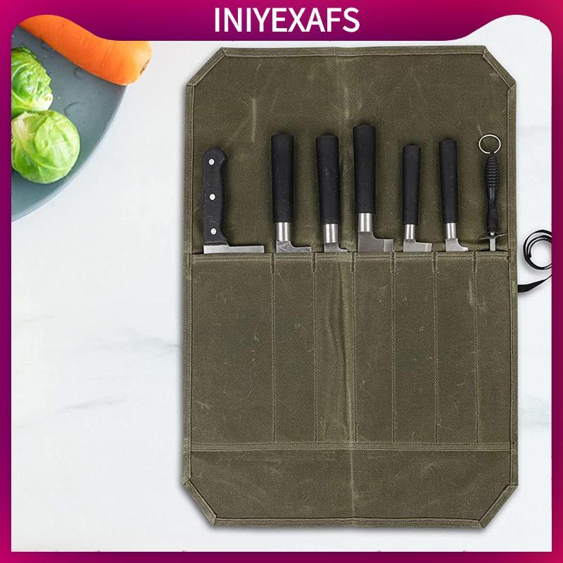 MagiDeal Chef Knife Storage Bag Canvas Roll Bag Wrap Case Holder Organizer for Culinary School Camping and Kitchen Use