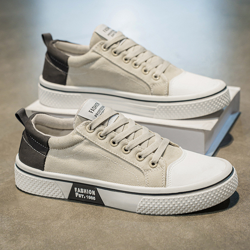 Casual All-Matchแฟชั่นอินเทรนด์Simpleรองเท้าผ้าใบผู้ชายฤดูร้อนBreathableรองเท้าผู้ชายรองเท้าผ้าใบนักเรียนกีฬารองผู้ชายSoft-Soled Soft Rebound Shock Absorptionน้ําหนักเบา