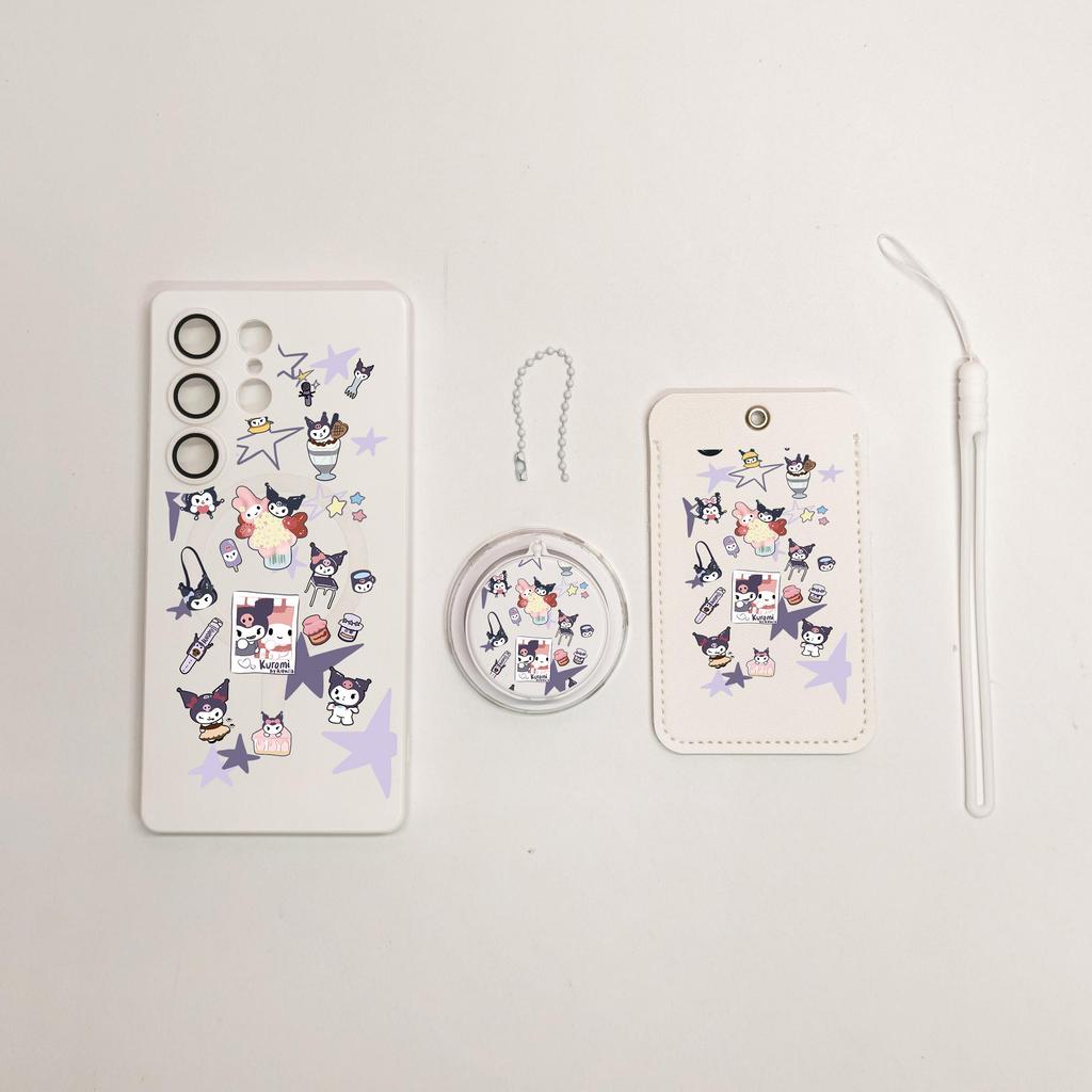 สําหรับSamsung s26 Ultraกรณีน่ารักการ์ตูนแม่เหล็กในตัวเลนส์ฟิล์มS25 Ultra S25 fe s24 Ultra s23 ผู้ถื