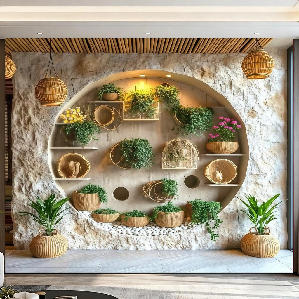 Green plant landscape decoration background cloth hanging cloth room bedroom living room wall mural tapestry