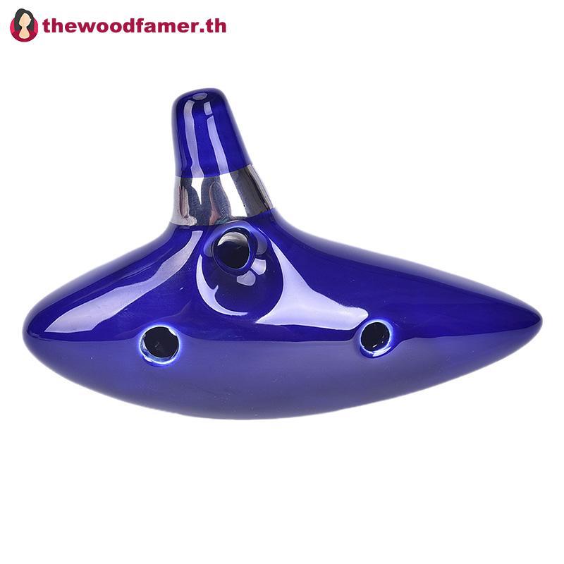 Well 12 หลุม Ocarina เซรามิค Alto C ของ Ocarina ขลุ่ย Blue Ocarina เครื่องดนตรี
 ไทย