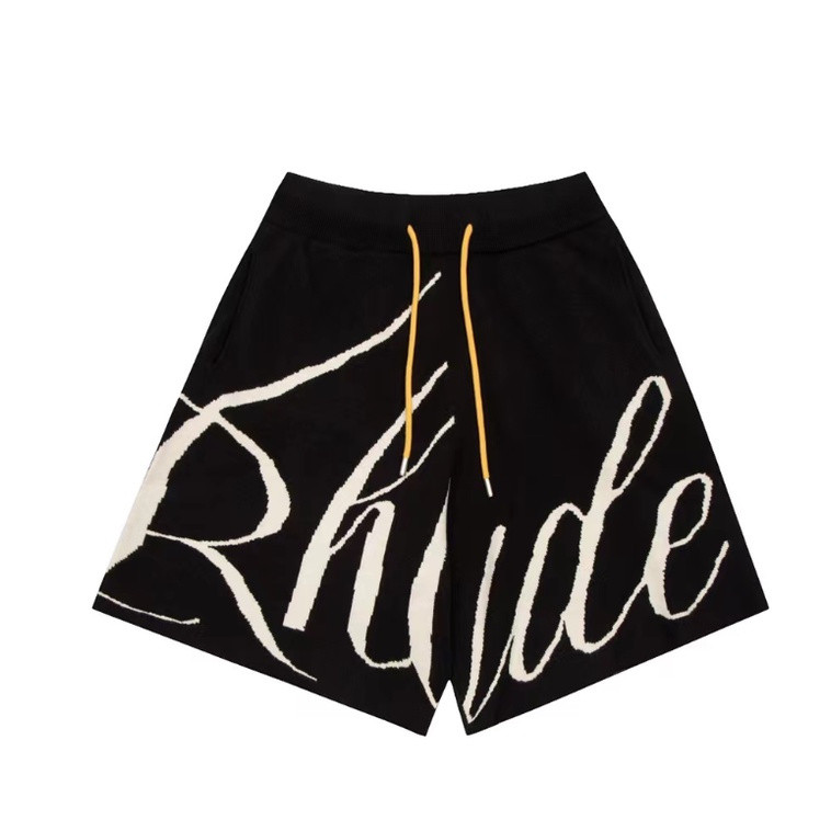 กางเกงขาสั้นถักลําลอง High Street RHUDE สําหรับผู้ชายและผู้หญิง