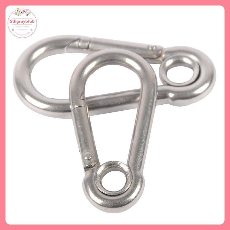 STHB M4 M5 M6 M7 M8 สแตนเลส Carabiner Carbine Snap Hook พร้อมตาไก่สปริง Bule Key แหวน VN