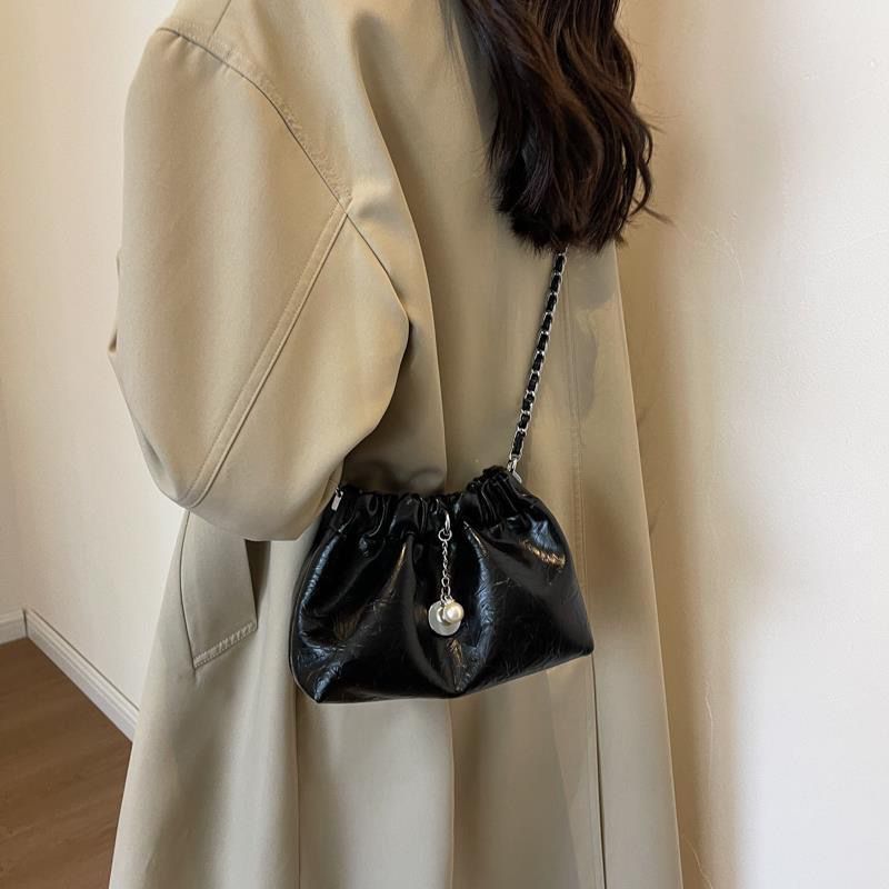Y2k Millennium Ladies Feel Chain Bag Bucket Bag Diagonal