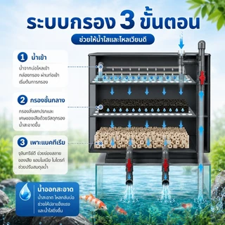 COD กล่องกรองตู้ปลา ออกซิเจนปลา วัสดุ PE กล่องกรองน้ำ กรองคอนโด ทำให้น้ำสะอาด ปกป้องสุขภาพของปลา ตัวกรองตู้ปลา