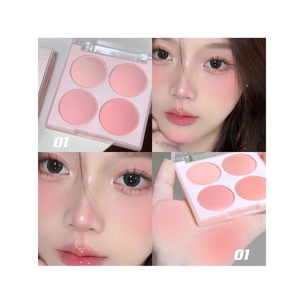 บลัชออน 4u2 naree บลัชออน Li Jiaqi แนะนําพาเลทอายแชโดว์สี่สีไอศกรีมแมตต์ความอิ่มตัวต่ําสีพีชผงแอปริค