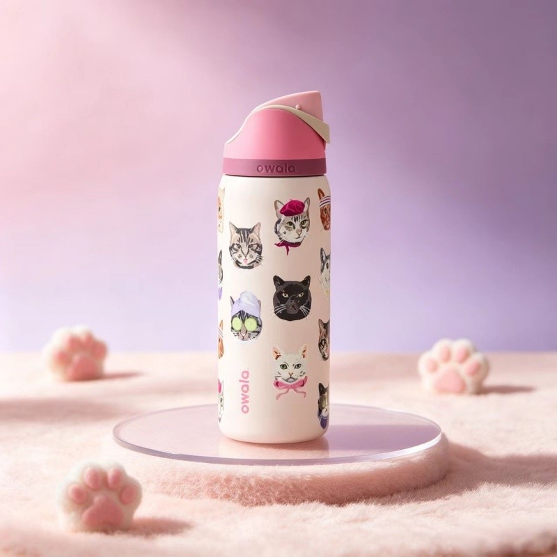 Owala FreeSip ขวดน้ําฉนวนสุญญากาศ 24oz & 32oz – แก้วน้ําสแตนเลสพร้อมหลอด, ป้องกันการรั่วซึม BPA-Free, แก้วเก็บความร้อนติดผนังสองชั้นสําหรับยิม, เดินป่า, ท่องเที่ยว, สํานักงานและทุกวัน Co