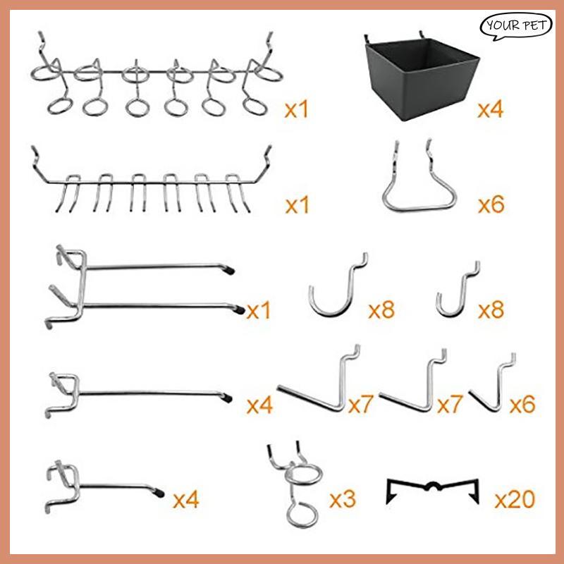 YOUR 81 ชิ้น Pegboard ตะขอ Assortment พร้อม Pegboard Bins Peg Los เครื่องมือ Organizer PET