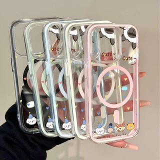 💎Snap&Co💎เคส MagSafe แม่เหล็กแรงดูดสูง ลายเรียบง่ายสไตล์เกาหลี สำหรับ iPhone 17 16 15 14 13 12 11 Pro Pro Max Plus