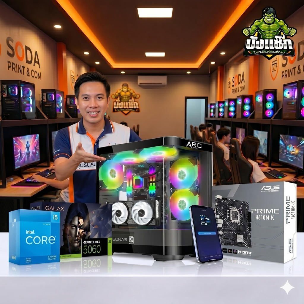 แรงทะลุจอ! คอมประกอบเซตใหม่ 2026 Intel Core i5-12400F จัดเต็มการ์ดจอ RTX 5060 GDDR7 รุ่นล่าสุด!