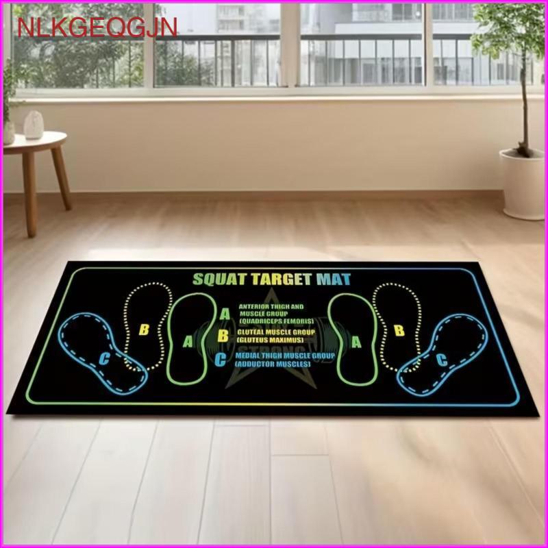 [nlkgeqgjn] Squat Stance Mat Anti-Slip Squat Training Mat ฟิตเนสเกียร์ Low-Profile พิมพ์เครื่องหมาย