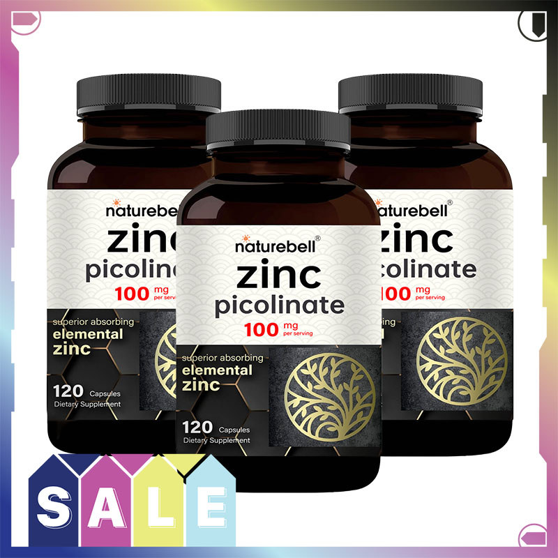 NatureBell Zinc Picolinate Capsules สำหรับผู้ชายและผู้หญิง สนับสนุนภูมิคุ้มกันและสุขภาพสืบพันธุ์