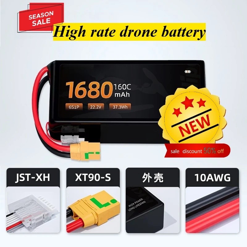 แบตเตอรี่ความจุสูงสําหรับ Racing Drones 150C อัตราการปล่อยสูง FPV Drone แบตเตอรี่