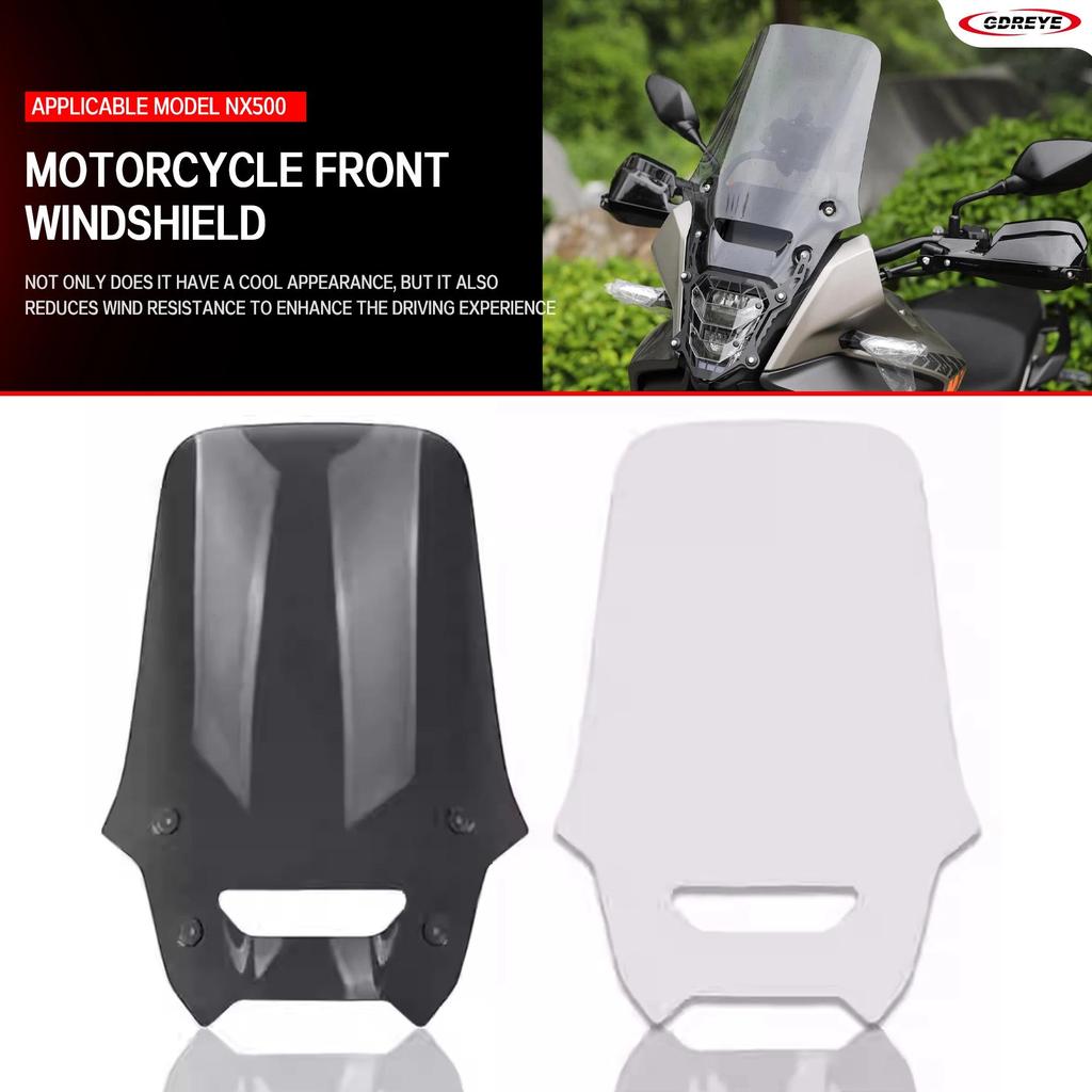 eสำหรับ Honda NX500 NX400 2024-2025 ชิวหน้ารถมอเตอร์ไซค์ NX 500 พร้อมชิวบังลมแบบโค้ง ชิวหน้ากันลม ชิ