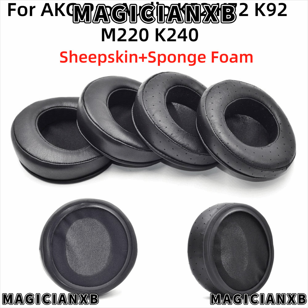 MAGICIANXB 1 คู่หูฟังแผ่นรองหูฟัง,เปลี่ยนฟองน้ําโฟมหูฟังเบาะ,หนังแกะ Perf/ธรรมดาหูเบาะสําหรับ AKG เส