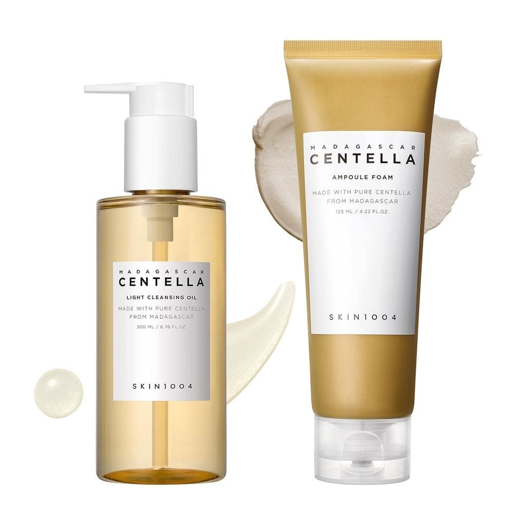 SKIN1004 Centella Asiatica Double Set, น้ํามัน 6.76oz และน้ํายาล้างฟู่ 4.23oz, ชุดทําความสะอาดอ่อนโย