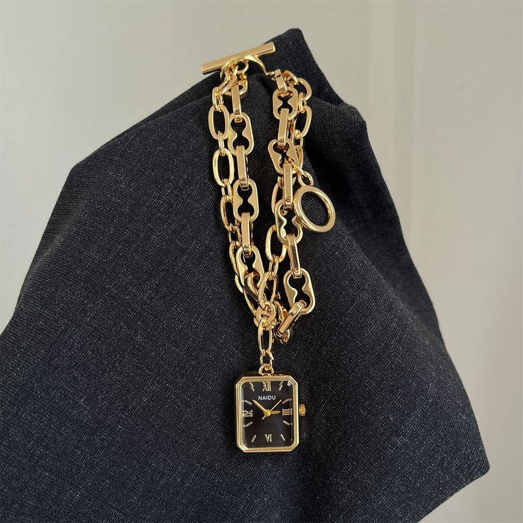 Millennium y2k Design Small Square Jewelry Hollow Chain Watch Female Niche Design 2026-07-22
