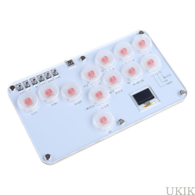 UKIK Ergonomic Arcade Controller Street Fighting Gaming Keyboards รองรับเอฟเฟกต์แสงหลายตัว