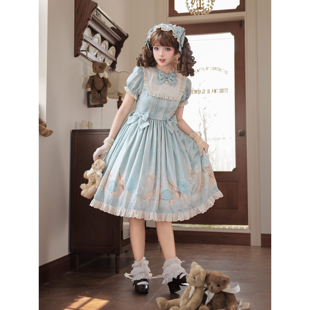 [เวอร์ชันเต็ม] Zhizhixiong Original lolita Undersea Concert op Daily Ancient Dress lolita