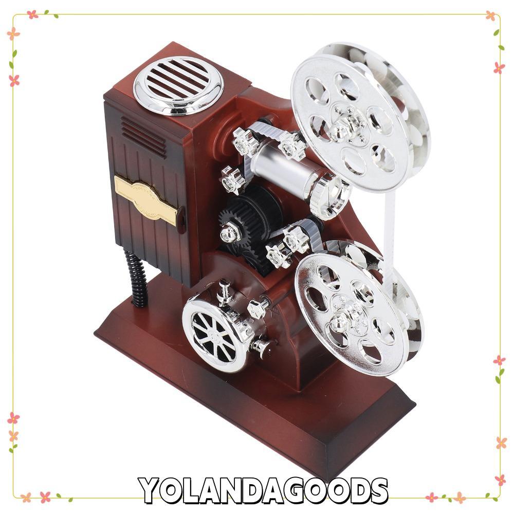 YOLANDAGOODS1 Wind Up Music Box, Film Projector Design Brown Movie Film Projector Music Box, 8.46 X 