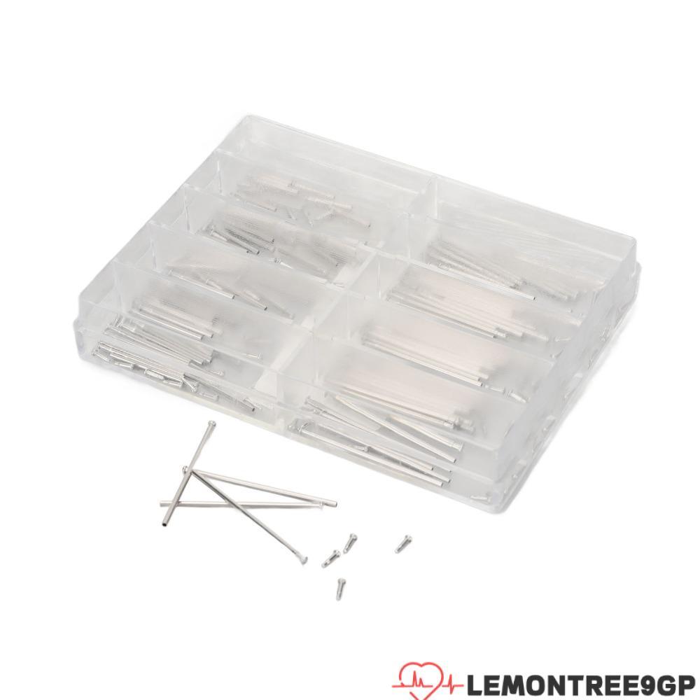 LEMONTREE9GP ชุดพินสายนาฬิกา เส้นผ่านศูนย์กลาง 1 มม. สายนาฬิกาสแตนเลส Connecting Rivets, Silver Watc