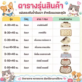 พร้อมส่ง! เสื่อรองอาหารสัตว์เลี้ยง กันน้ำ กันลื่น ทำความสะอาดง่าย ใช้ได้ทั้งแมว-สุนัข พับเก็บสะดวก