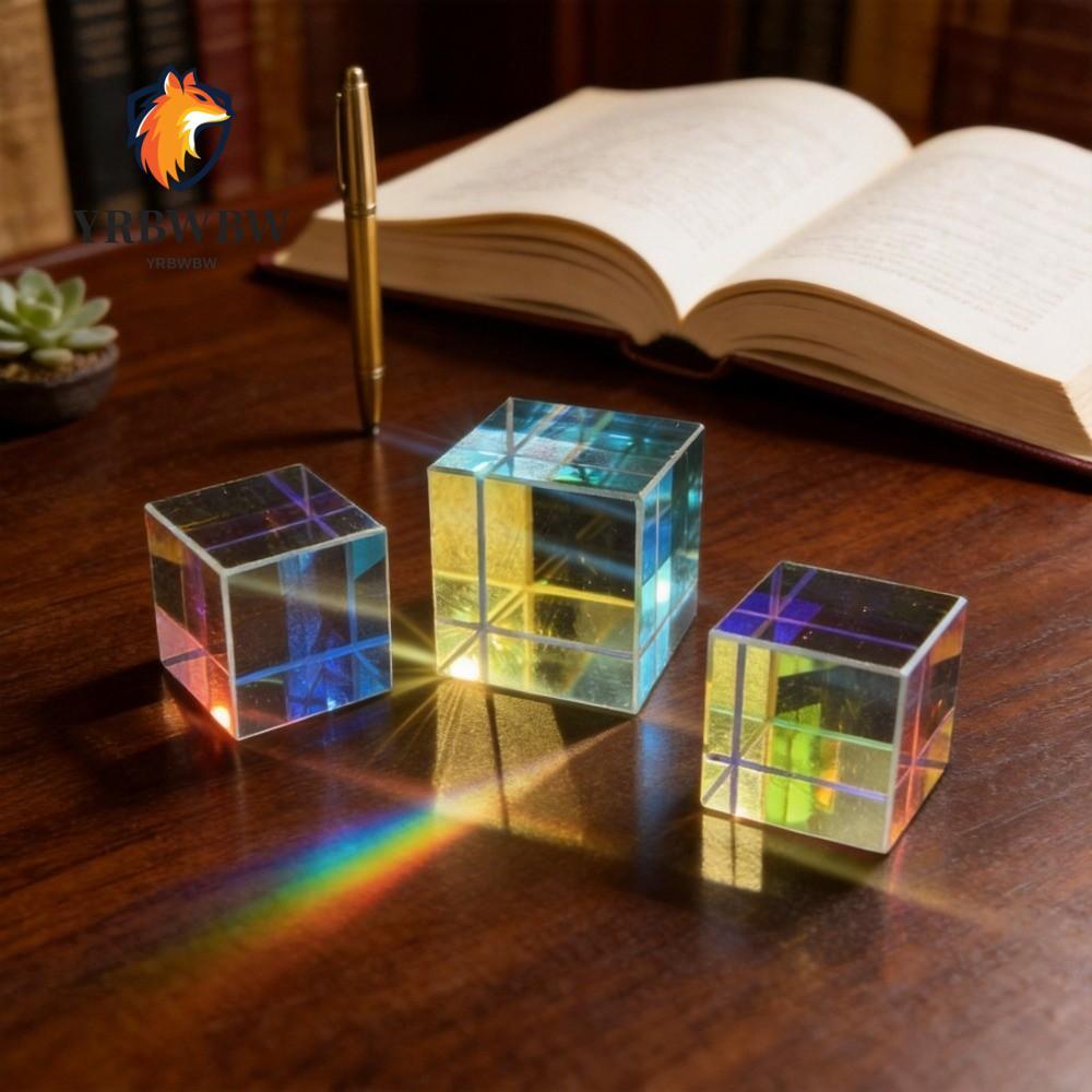 YRBW Magic Prism Cube, 15/20 มม.สี Cube Prism, Creative Optical ของเล่นเพื่อการศึกษา Stained Glass B