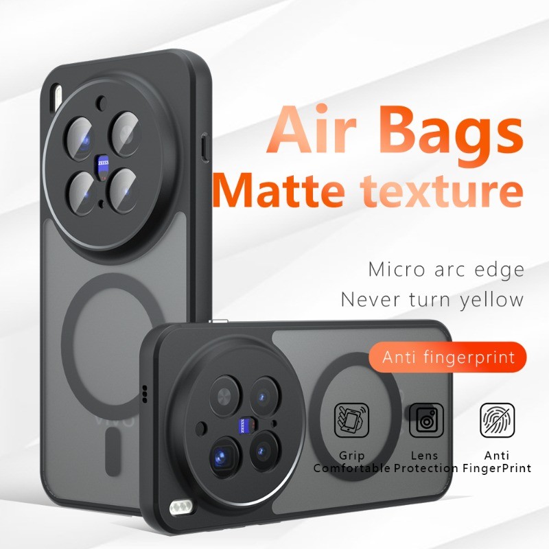 สําหรับ Vivo X300 X200 Pro Mini X300 Ultra X300 FE X100 X100S Pro X200S X300S X200FE X300FE X100 Ultra โปร่งแสง Matte แม่เหล็กเคสโทรศัพท์กล้องเกราะป้องกันกันกระแทกซิลิโคนแข็ง