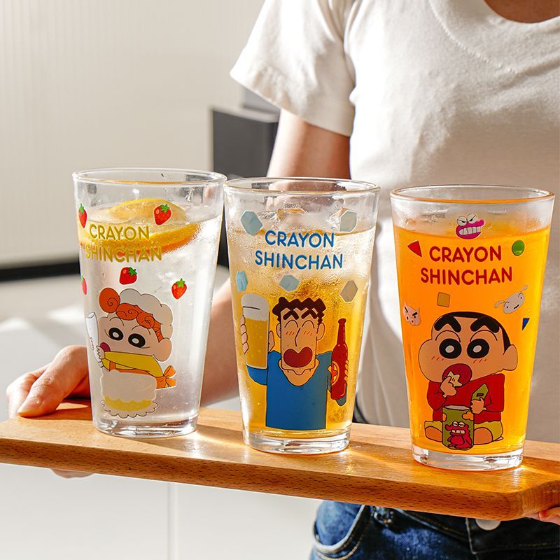 Crayon Shin-Chan Glass น้ําดื่มมูลค่าสูง Crayon Shin-Chan แก้ว Crayon Shin-Chan แก้วเบียร์น้ําผลไม้น