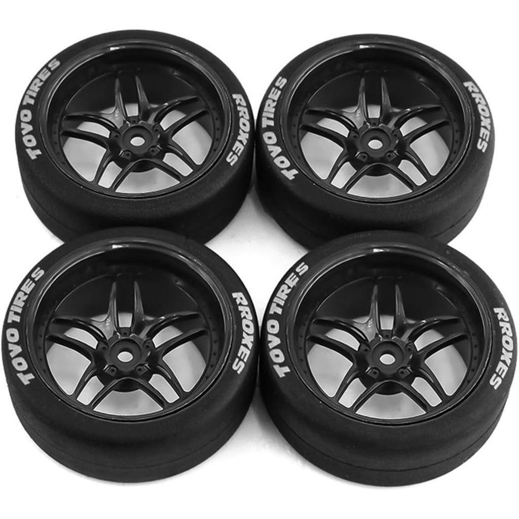 1/10 RC Drift ยางและล้อพลาสติกขอบ Rally Racing Tyres 12 มม.Hex สําหรับ 1:10 Scale บน Road Touring St