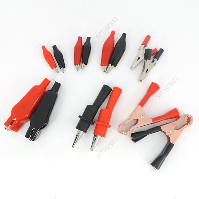 5A 20A 50A Handle Test Probe โลหะจระเข้คลิปเชื่อมต่อซ็อกเก็ตปลั๊กสีดําสีแดงสําหรับแบตเตอรี่รถยนต์ไฟฟ้า TH29B1