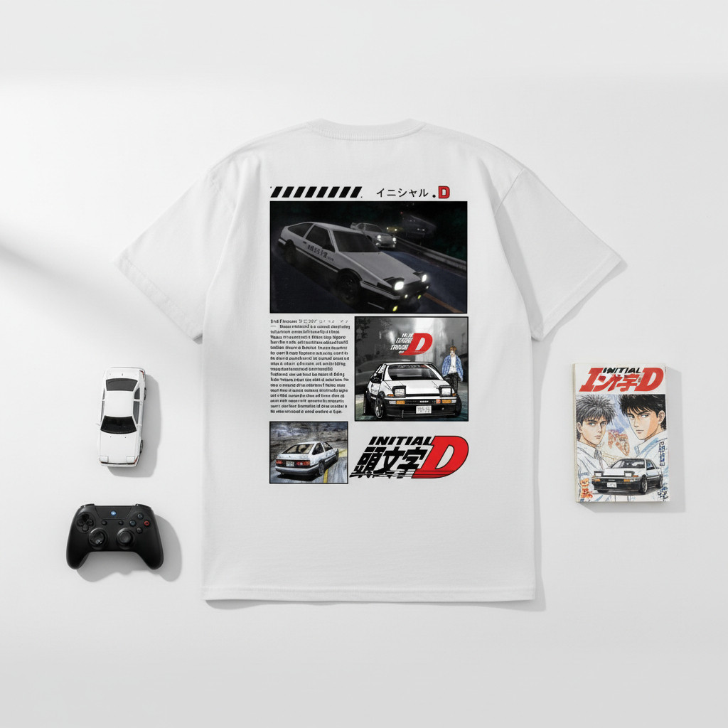 Initial D JDM AE86 Cotton TEE ️ เสื้อยืดพิมพ์ลายเสื้อผ้า S-5XL