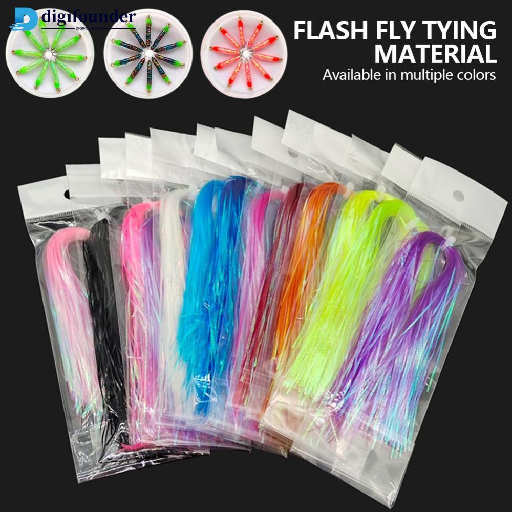 DIGIFOUNDER Lunker Tinsel Fly Fishing Assist Hooks Shining Line Diy Tieing แมลงวันสําหรับ Fly Tying 