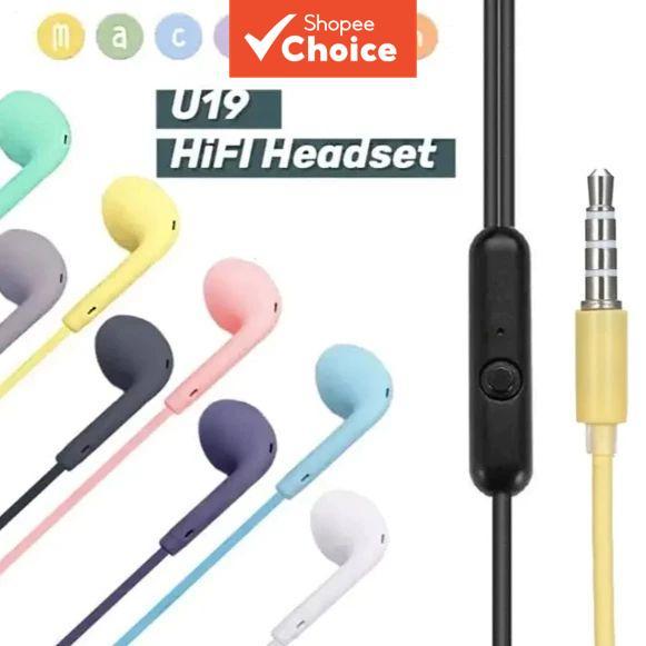 หูฟังแมคารอง แบบมีสาย 35 มม หูฟังสีสันสดใส ลดเสียงรบกวน คุณภาพเสียง Hifi สไตล์การ์ตูน