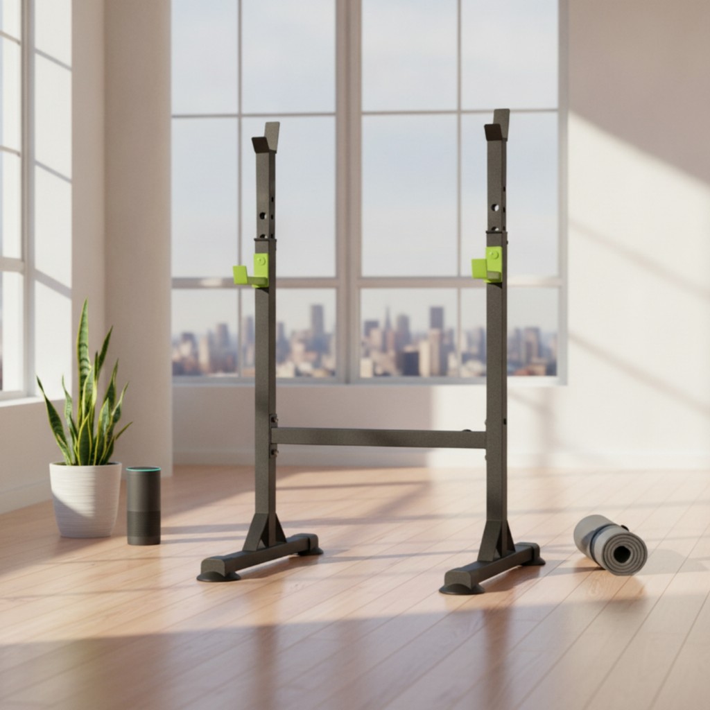 Squat Rack Compact Squat Stand Barbell Rack พร้อมความปลอดภัยจับประหยัดพื้นที่ทนทานสําหรับ Powerlifte