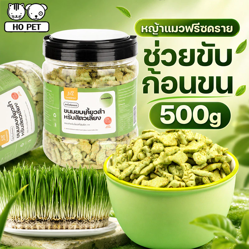 หญ้าแมวฟรีซดราย ขนมแมว ขนมหญ้าแมวบำรุงขน กลิ่นใบมินต์ ช่วยขับขนในลำคอ ขนมสัตว์เลี้ยง