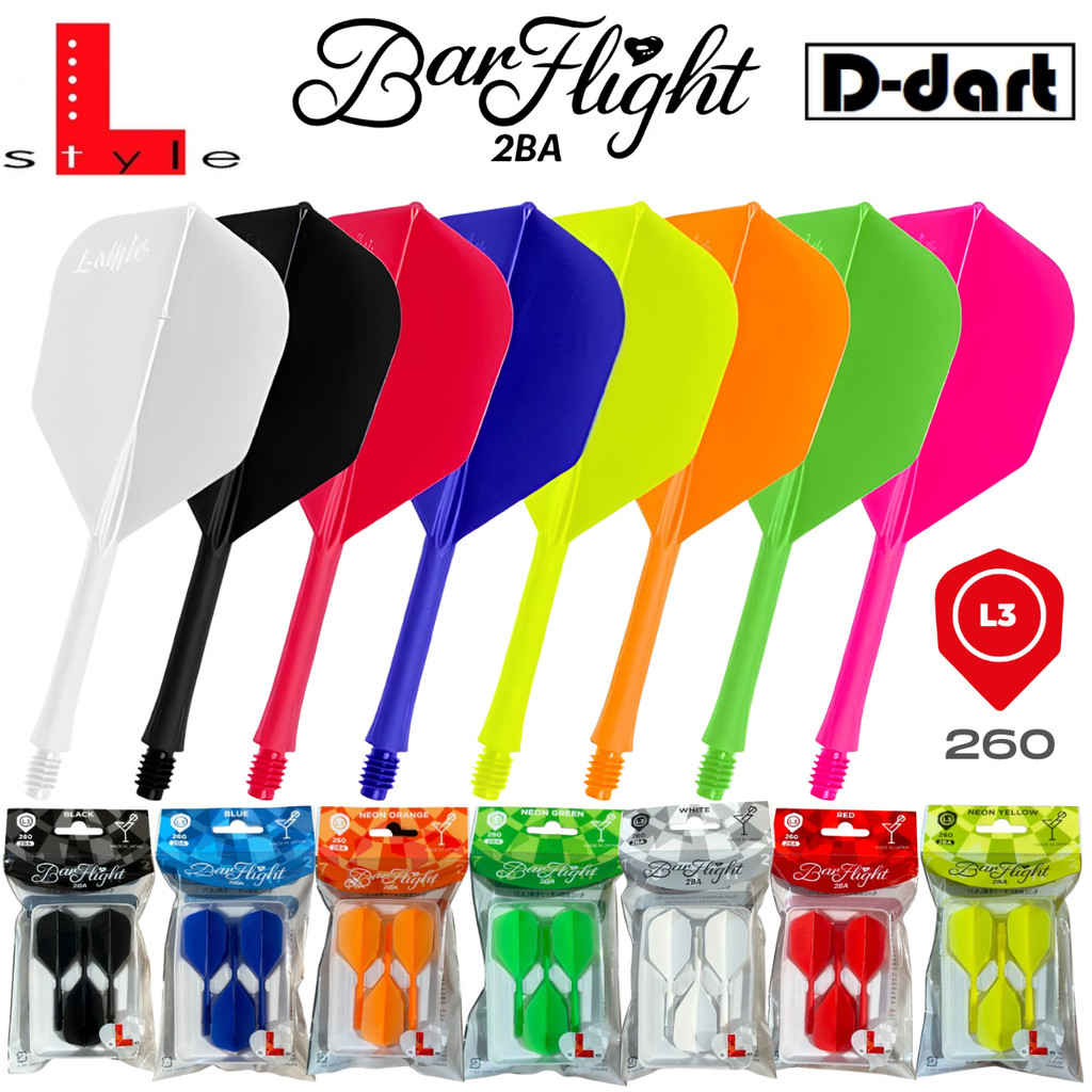 L STYLE DARTS FLIGHT - BAR FLIGHT SHAPE L3 260 (2BA) 3 ชิ้น/แพ็ค (SAYAP ARROW)