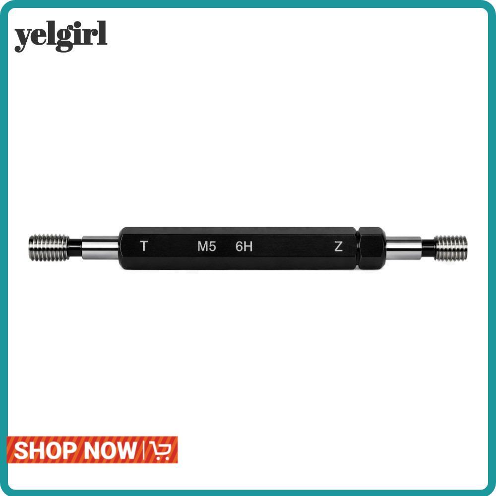AGLYELGIRL Double Ends Thread Gauge, M5x0.8 6H Tolerance Thread Plug Gauge,ทนทานสีดําเหล็กวัสดุเมตริ