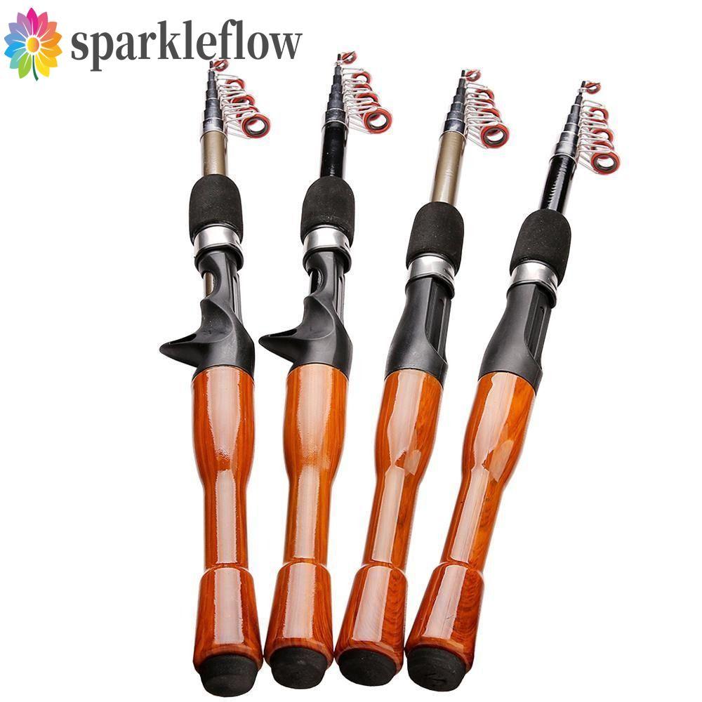 SPARKLEFLOW เบ็ดตกปลาอุปกรณ์ตกปลา Travel SPINNING Rod Ultralight Rod Mini Rod SPINNING/Casting วัสดุ