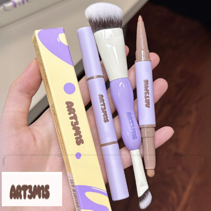 ✨ART3M1S ปากกาคอนทัวร์ ปากกาคอนทัวร์และแปรงสําหรับแกะสลักและไฮไลท์ ปากกาคอนทัวร์สองหัว แปรงคอนทัวร์ห