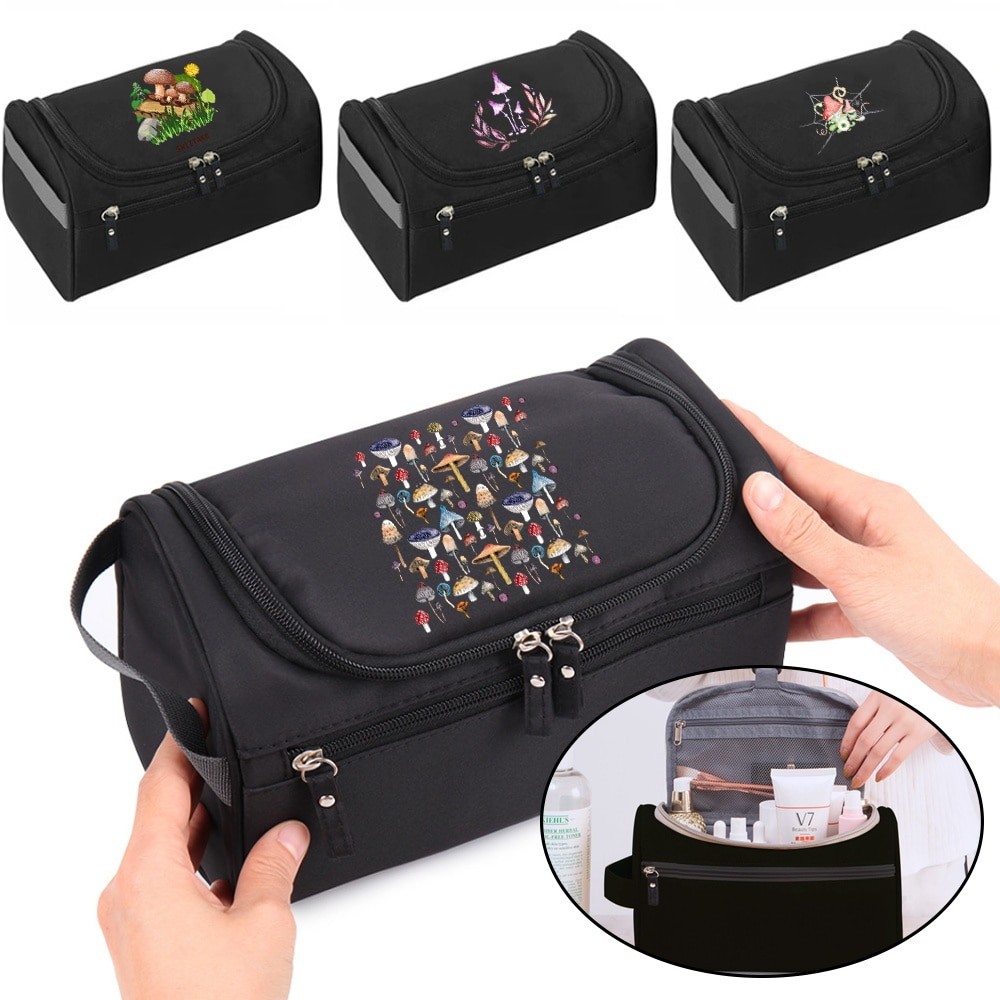 กระเป๋าเครื่องสำอาง Makeup Bag Wash Pouch Travel Toiletries Bag Organizer Cosmetic Bags Mushroom Ser